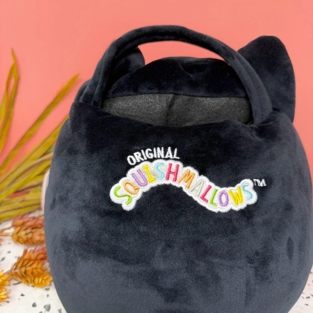 NEW Squishmallows Autumn Black Cat Treat Pail Halloween Squad Plush Toy Sz 10”